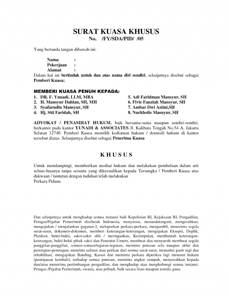 18 Contoh Surat Kuasa Lengkap Berbagai Keperluan Yang Baik Dan Benar