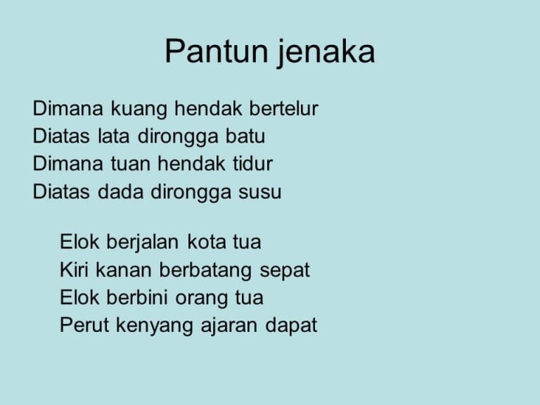 100 Contoh Pantun Jenaka Dan Maknanya (Cinta, Pendidikan & Nasehat)