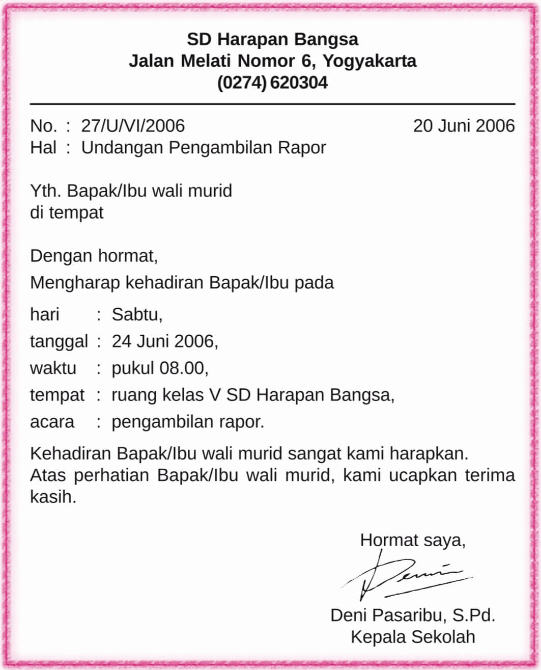 8 Contoh Surat Dinas Resmi Yang Baik Dan Benar (Struktur Lengkap)