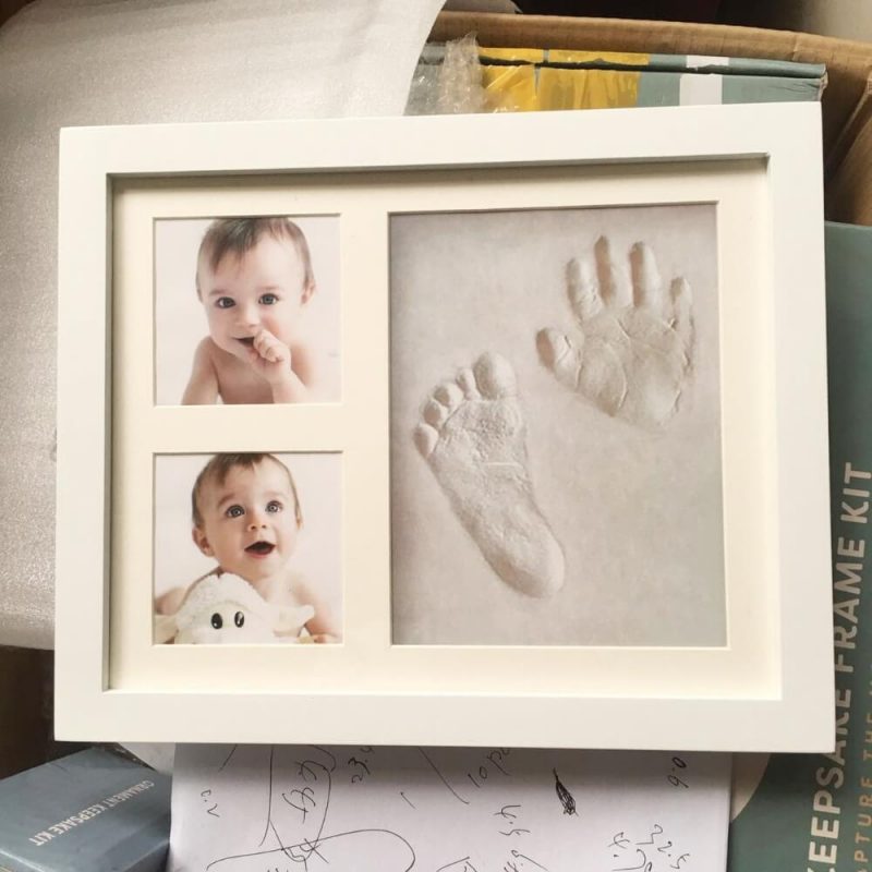 Clay Baby Footprints and Frame