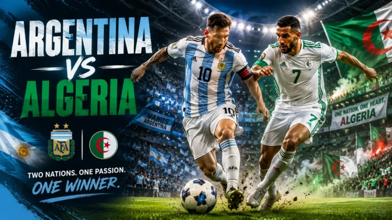 Ilustrasi pertandingan Argentina vs Aljazair