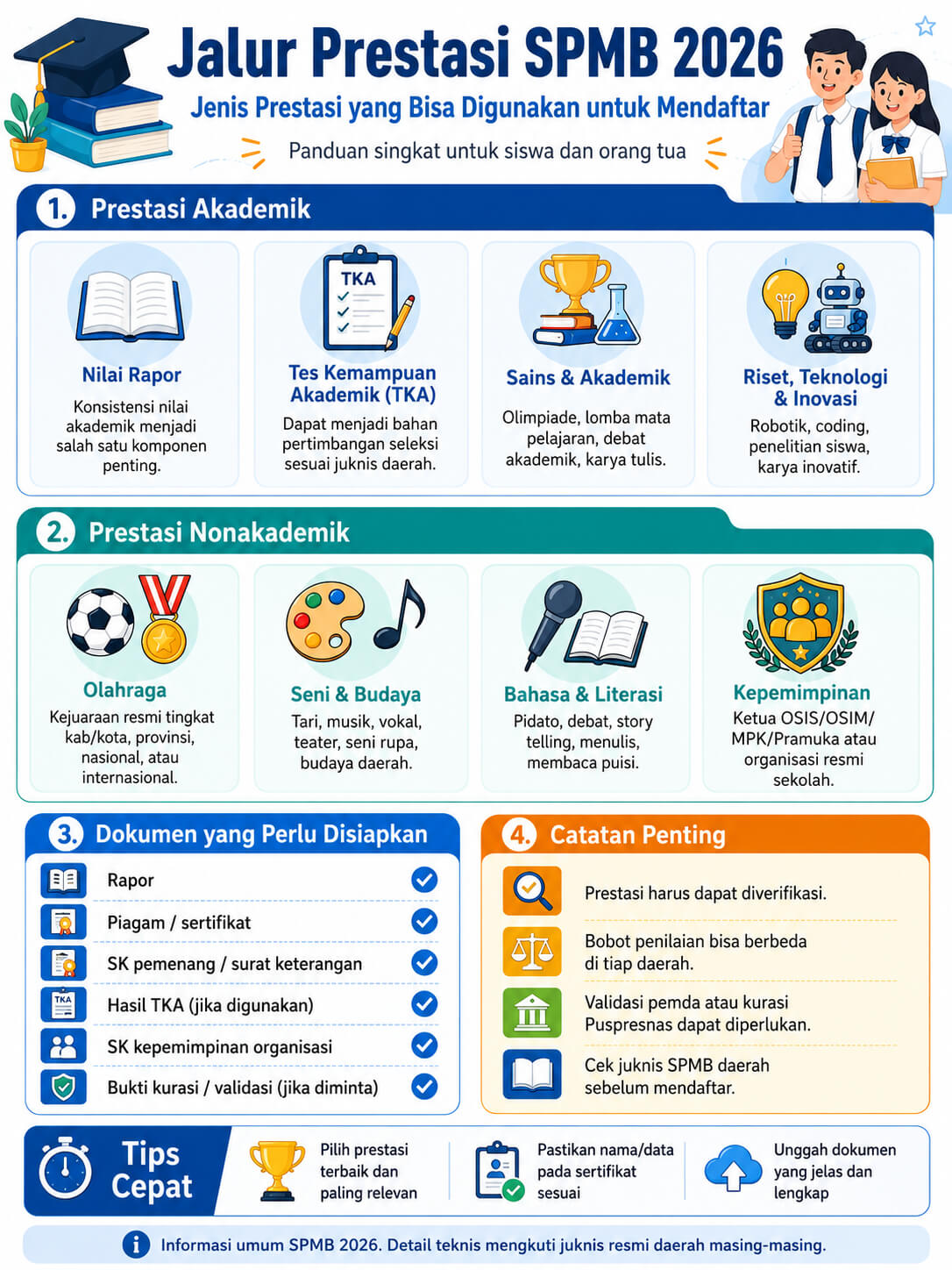 Infografik Jalur Prestasi SPMB 2026: Jalur Presstasi yang Bisa Digunakan Untuk Mendaftar