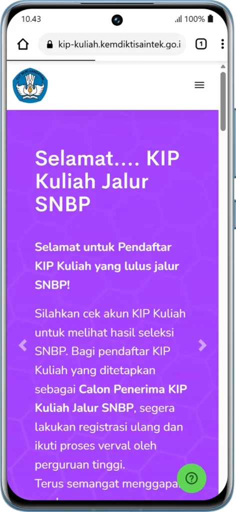 Tangkapan layar laman website kuliah.kemdiktisaintek.go.id